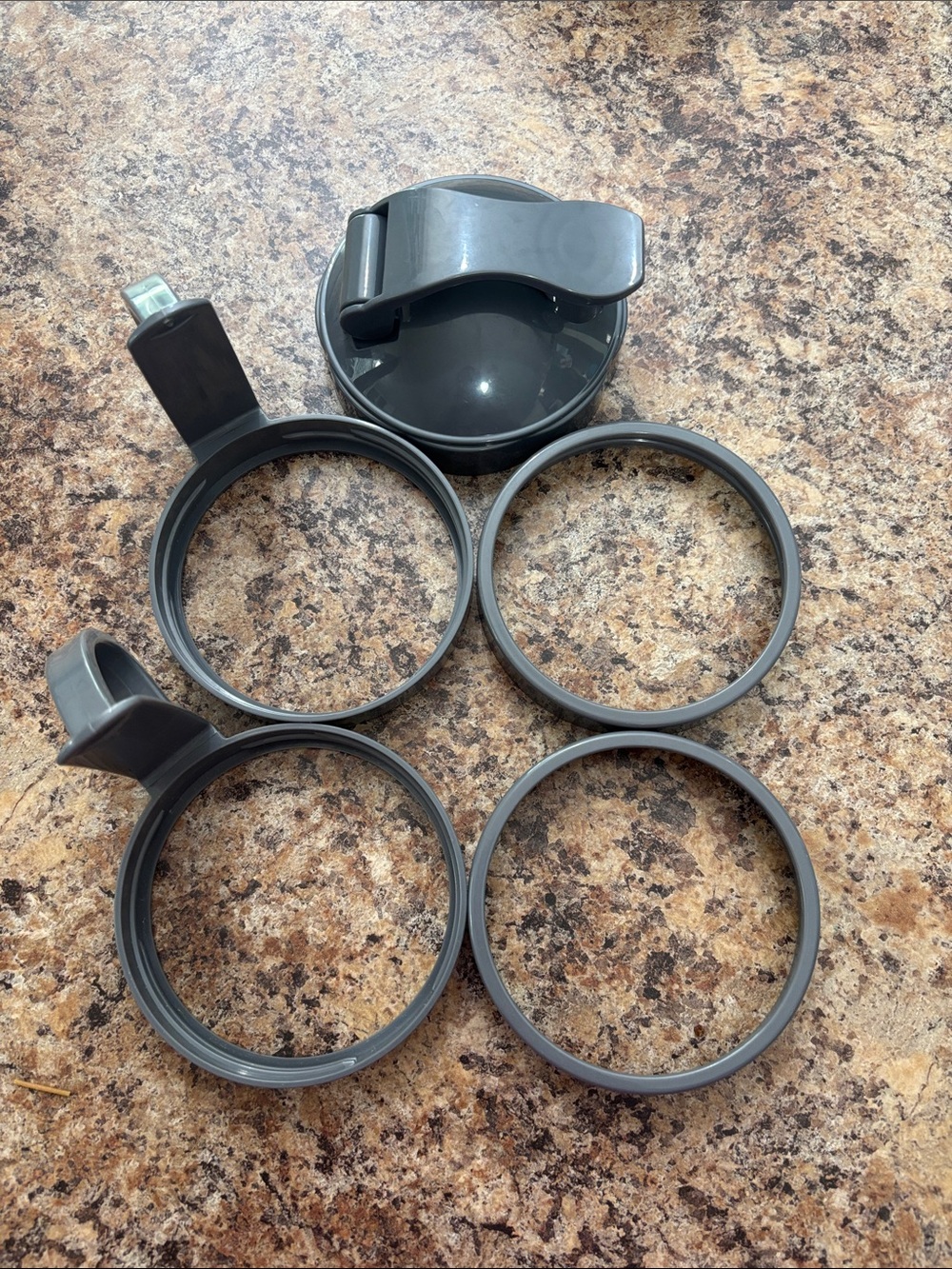 Nutribullet Gray Kitchen Ring Set with Pour Spout - Replacement Kitchen Tool
